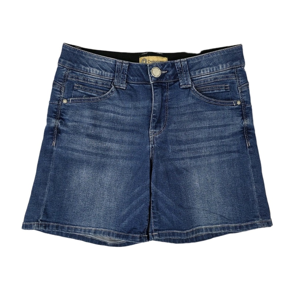 Democracy Shorts Womens Size 6 "Ab"technology Bermuda Stretch Blue Denim